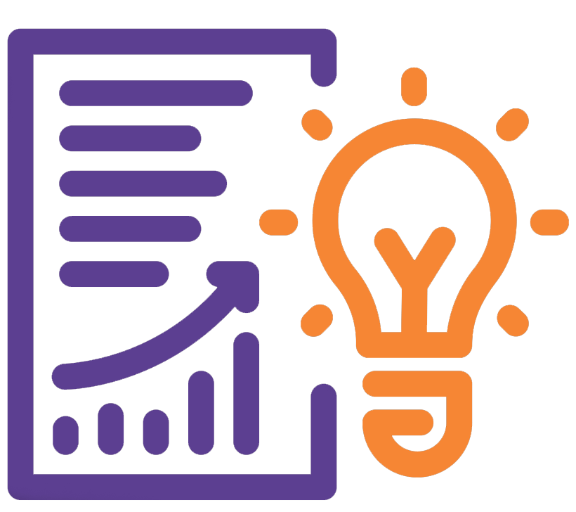 cartoon chart and lightbulb